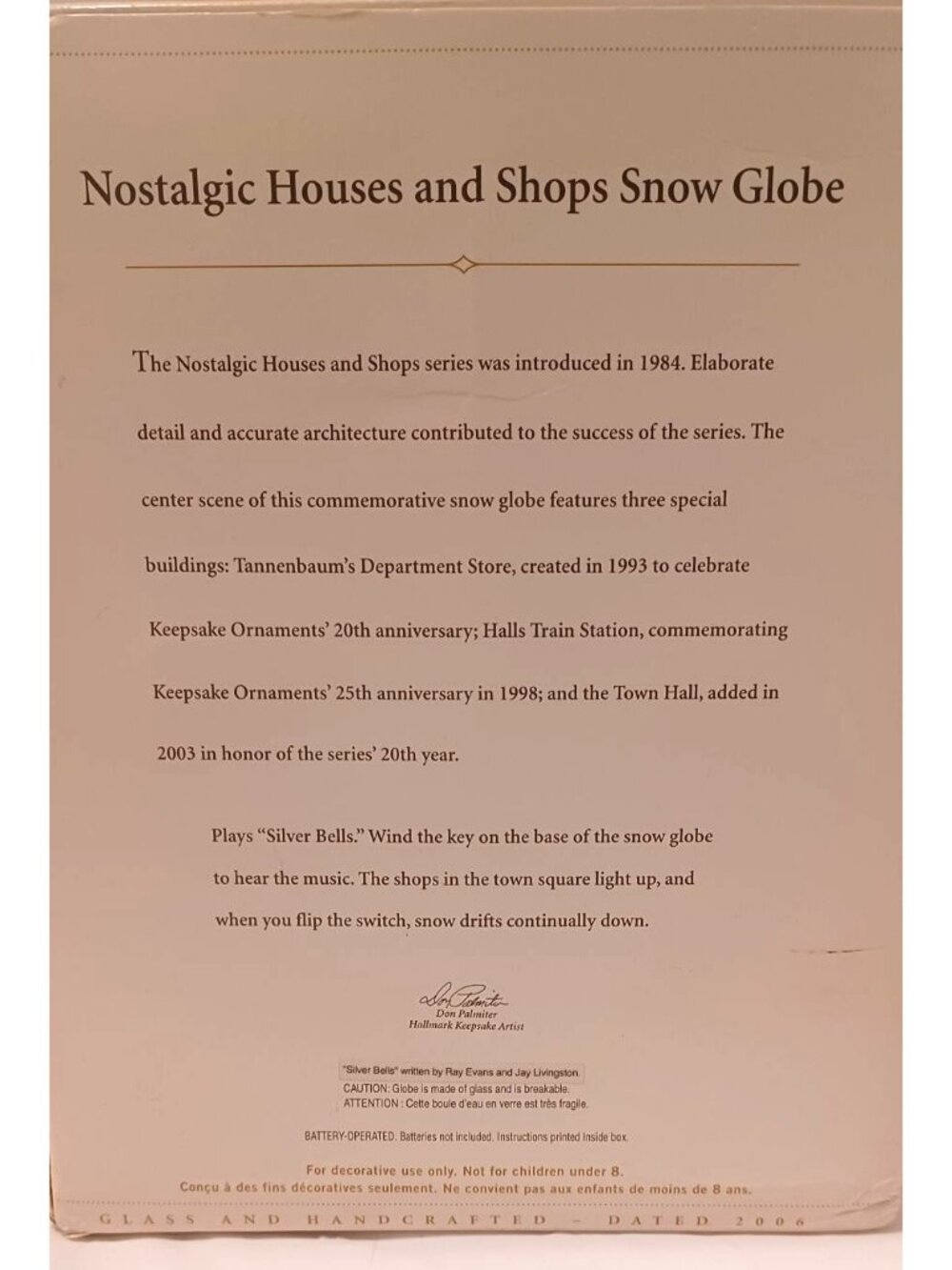 Hallmark Keepsake 2006 Nostalgic House & Shops snow globe Rare Hard to Find READ - Picture 13 of 16